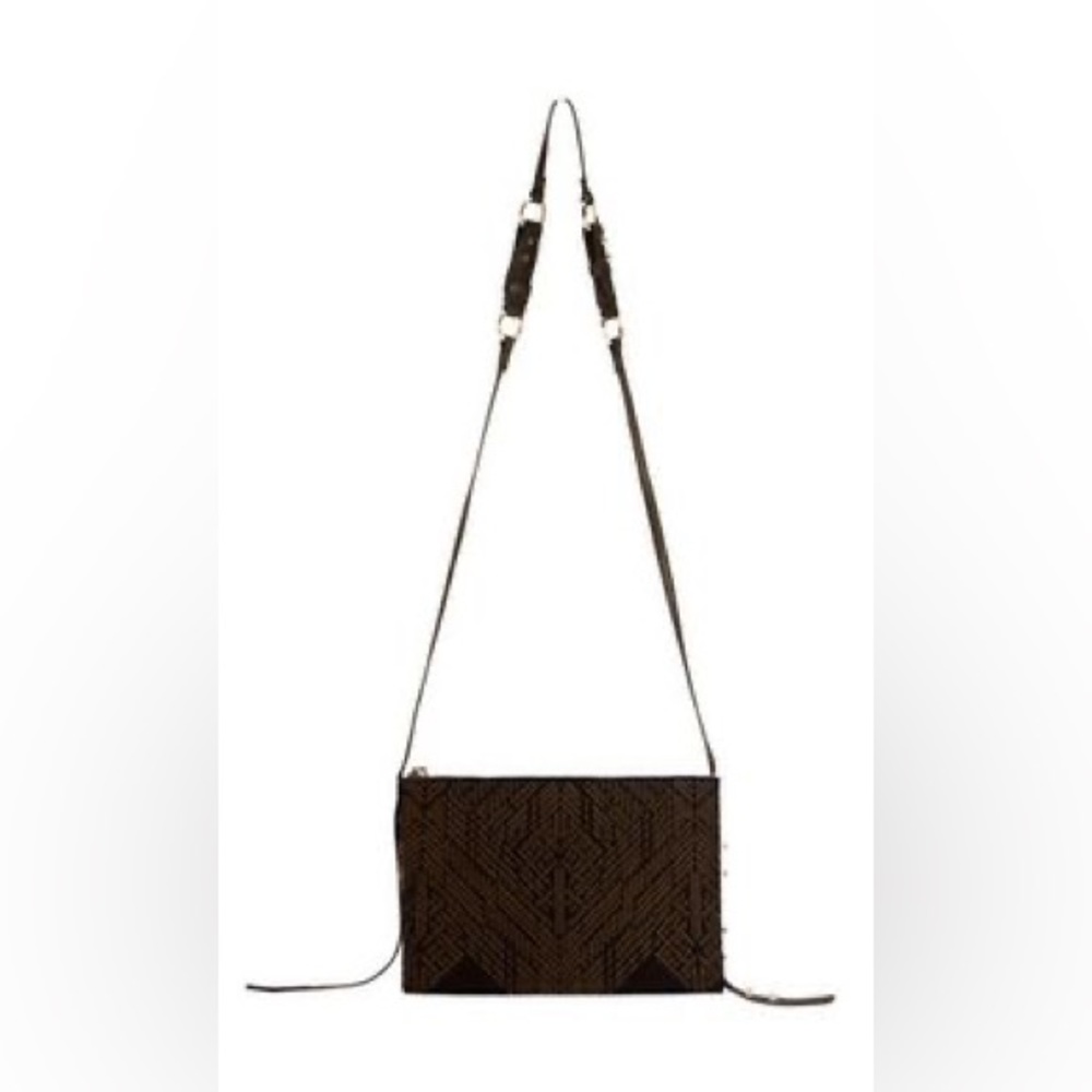 Twelfth Street by Cynthia Vincent Etched Suede Cross Body Bag - Black